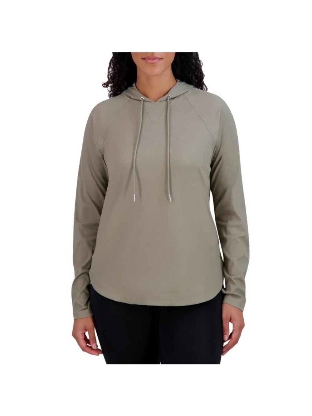 Sage Collective Womens Small Green Hooded Long-Sleeve Pullover With Drawstring